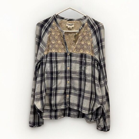 Ralph Lauren Denim & Supply Shirt Size Large‎ Lace Plaid Button Up Rockabilly - Picture 1 of 6